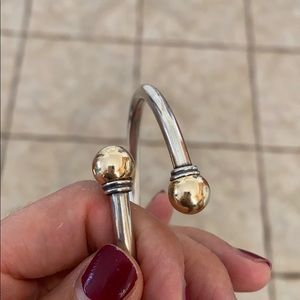 Sterling silver gold plated bypass bracelet EUC